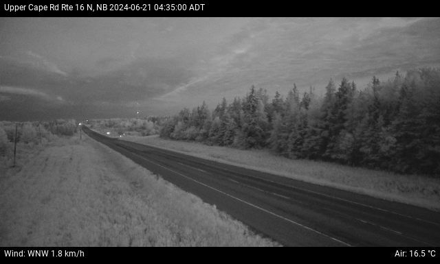 Web Cam image of Upper Cape Road (NB Highway 16)